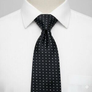Calvin Klein Silk Tie Black Blue Polka Dot Geometric Business Formal Dress